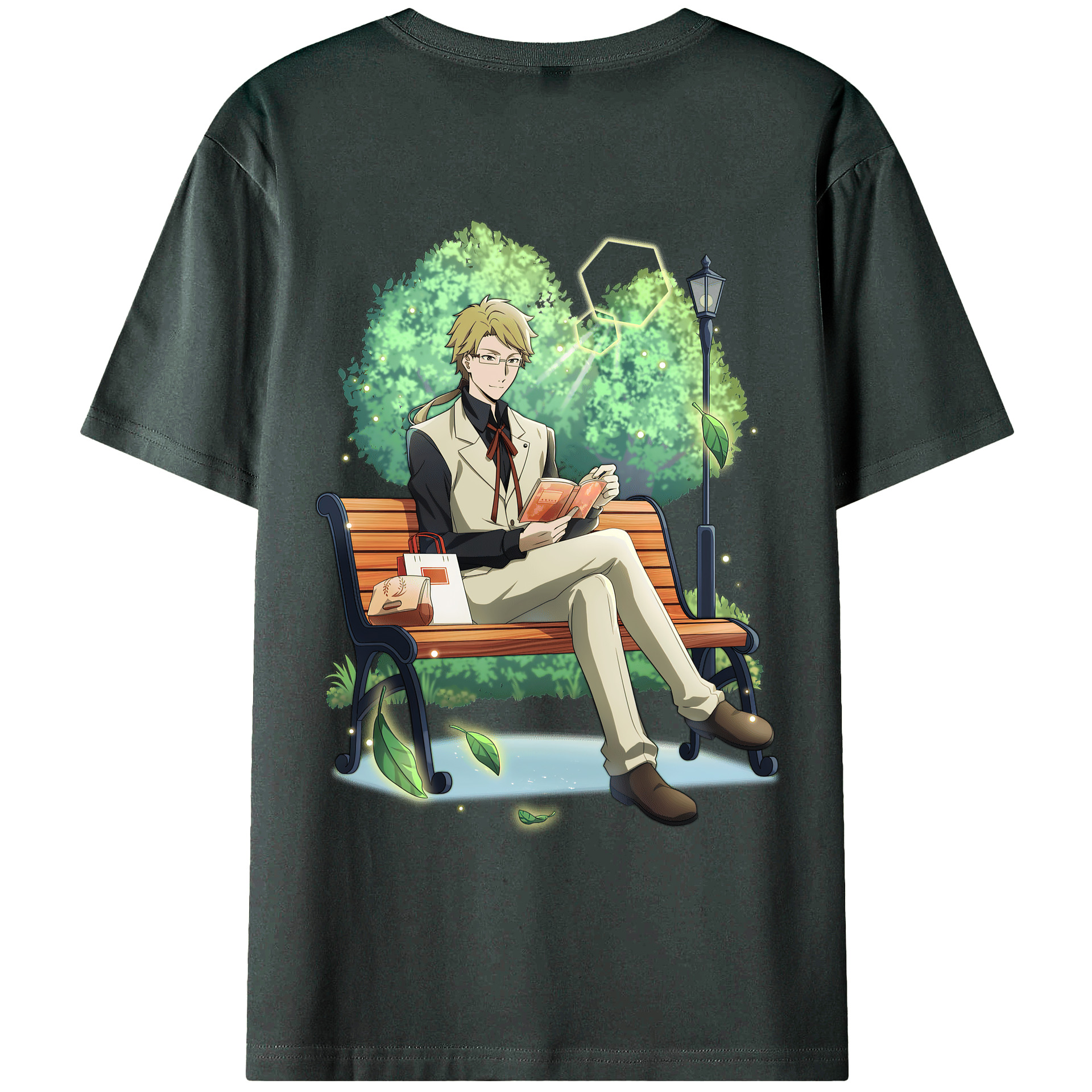 （画像用） 文豪ストレイドッグス Bungo Stray Dogs 綿100％ メンズ半袖Tシャツ（バックプリント） 通気性